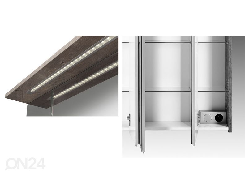 Peilikaappi LED-valaisimella Milan kuvasuurennos