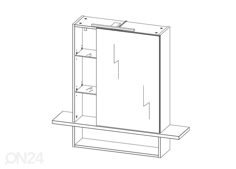 Peilikaappi valaistuksella Novolino kuvasuurennos