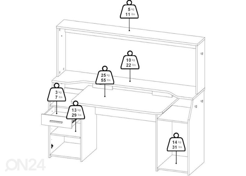 Pelipöytä Function 171 cm kuvasuurennos