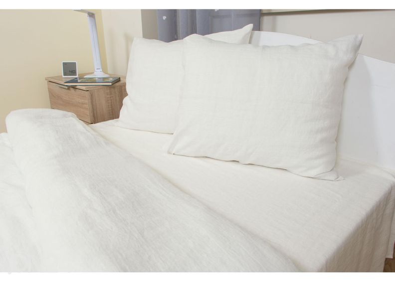 Pellava aluslakana valkoinen 150x240 cm kuvasuurennos