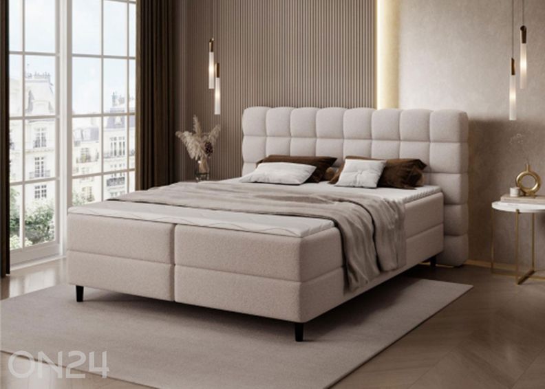 Pesukastilla varustettu kontinenttityyppinen sänky Camma 140x200 cm kuvasuurennos