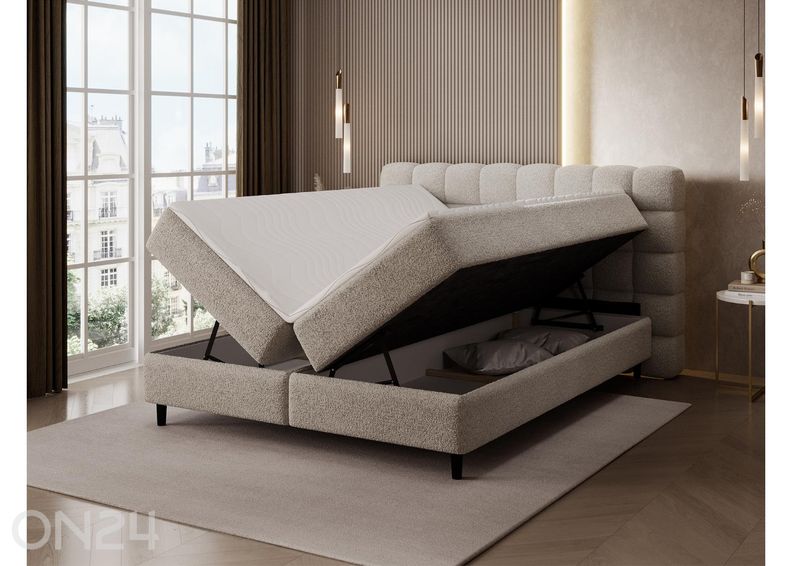 Pesukastilla varustettu kontinenttityyppinen sänky Camma 140x200 cm kuvasuurennos