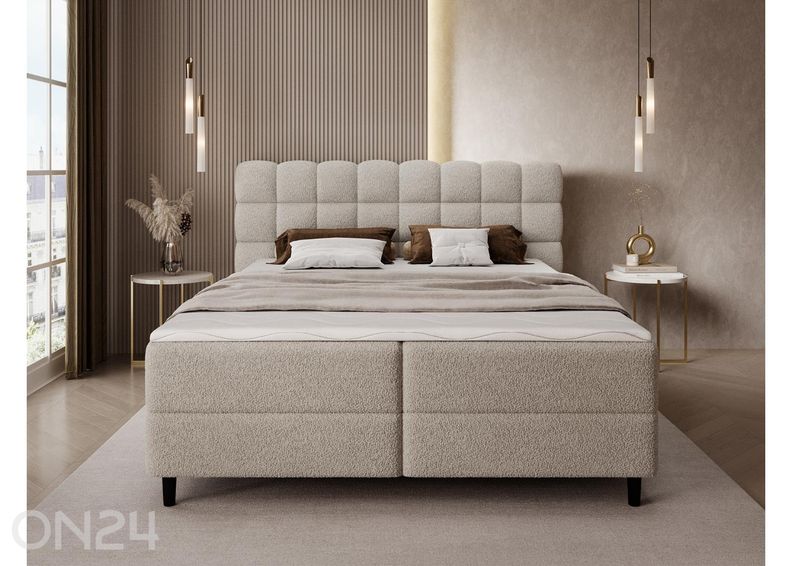 Pesukastilla varustettu kontinenttityyppinen sänky Camma 140x200 cm kuvasuurennos