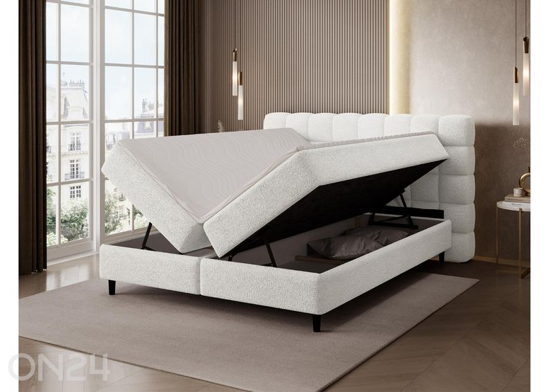 Pesukastilla varustettu kontinenttityyppinen sänky Camma 140x200 cm kuvasuurennos