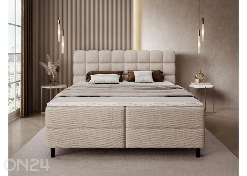 Pesukastilla varustettu kontinenttityyppinen sänky Camma 140x200 cm kuvasuurennos