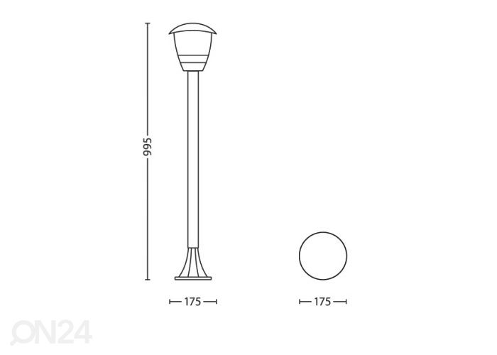 Philips Creek pylväsvalaisin E27 valkoinen kuvasuurennos