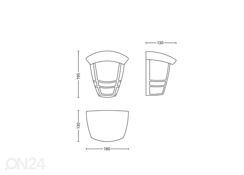 Philips Creek seinävalaisin E27 musta kuvasuurennos