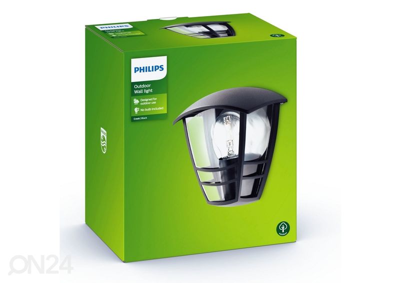 Philips Creek seinävalaisin E27 musta kuvasuurennos