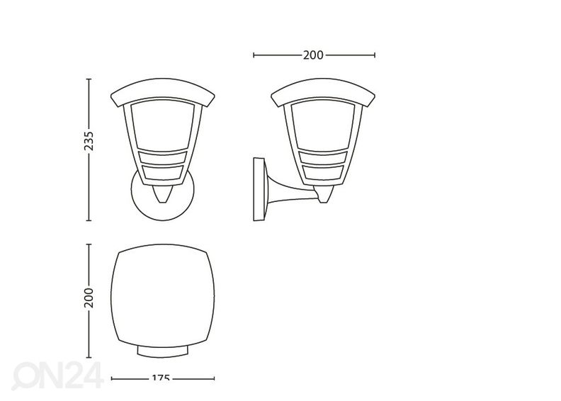 Philips Creek seinävalaisin E27 valkoinen kuvasuurennos