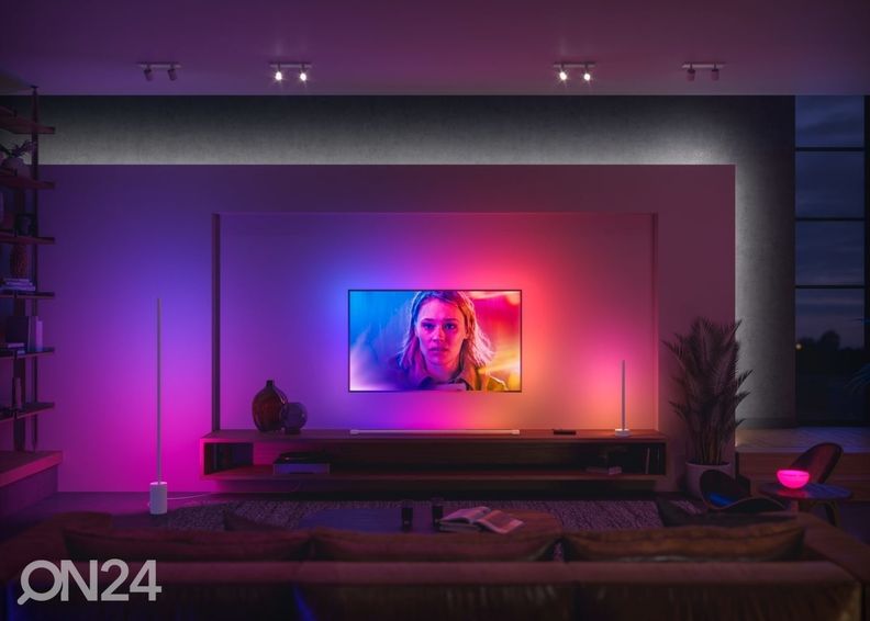 Philips Hue Black and Color ambience lattiavalaisin Signe musta tasaisella värinvaihdolla kuvasuurennos