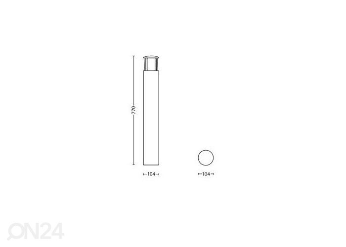 Philips Stock pylväsvalaisin 1x6 W 600lm 2700K kuvasuurennos