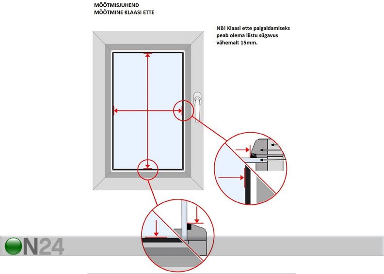 Pimentävä pliseekaihdin leveys 60-70 cm kuvasuurennos