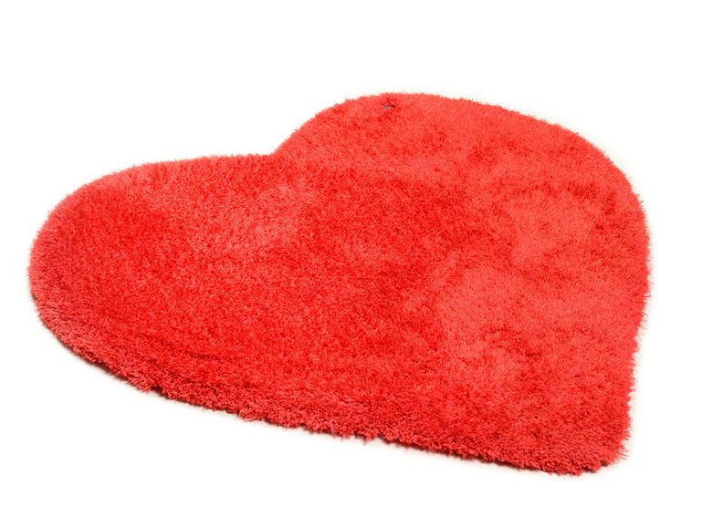 Pitkäkarvainen matto SOFT UNI HEART 100x100 cm kuvasuurennos