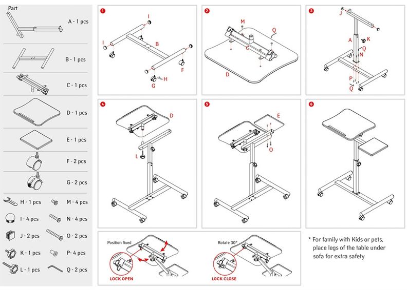 Pöytä kannettavalle tietokoneelle Tatkraft Vanessa kuvasuurennos