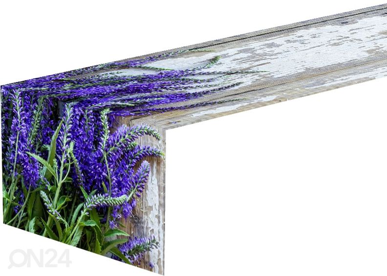 Pöytäliina LAVENDER ON THE WOOD 50x200 cm kuvasuurennos