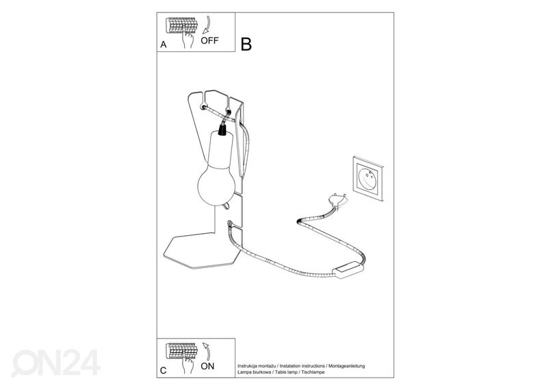 Pöytävalaisin Arby, musta kuvasuurennos
