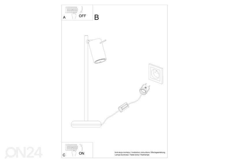 Pöytävalaisin Ring, musta kuvasuurennos