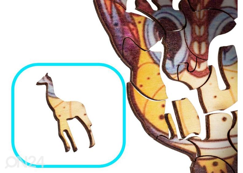 Puinen palapeli Kirahvi 20x25 cm kuvasuurennos