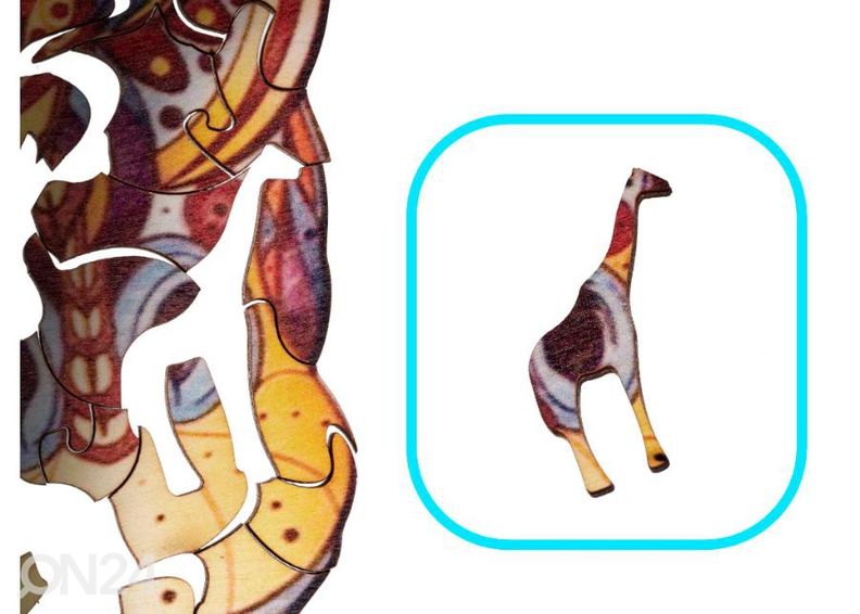 Puinen palapeli Kirahvi 20x25 cm kuvasuurennos