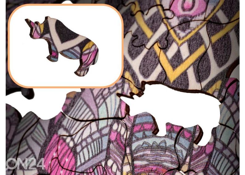 Puinen palapeli Norsu 27x29 cm kuvasuurennos