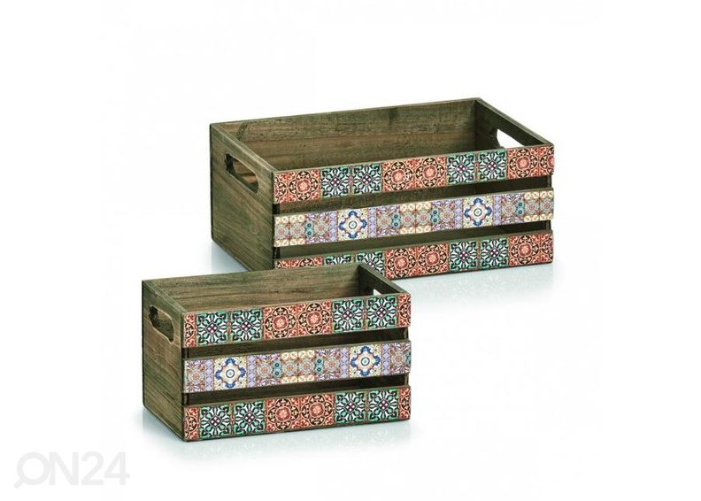 Puinen säilytyslaatikko Mosaic kuvasuurennos