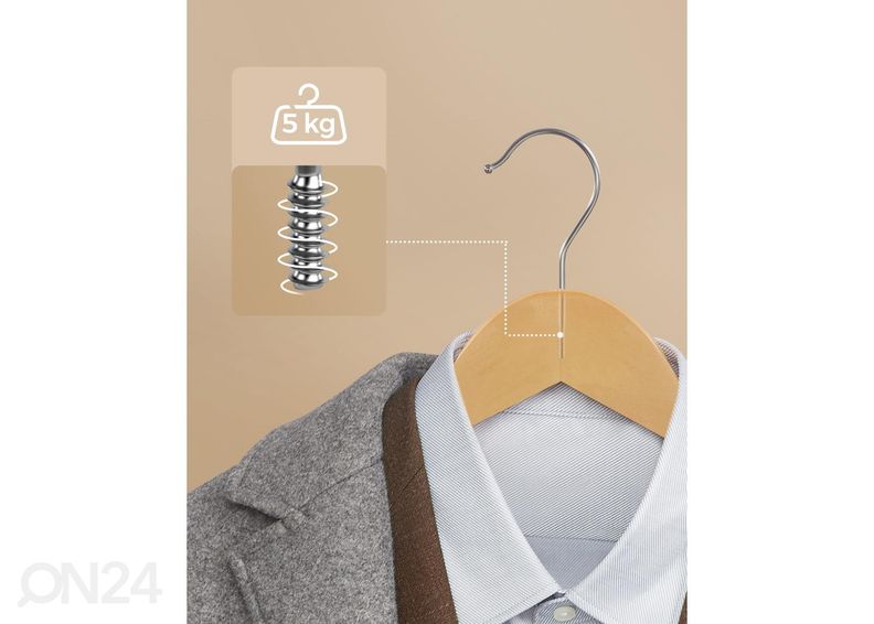 Puiset vaateripustimet 20 kpl kuvasuurennos