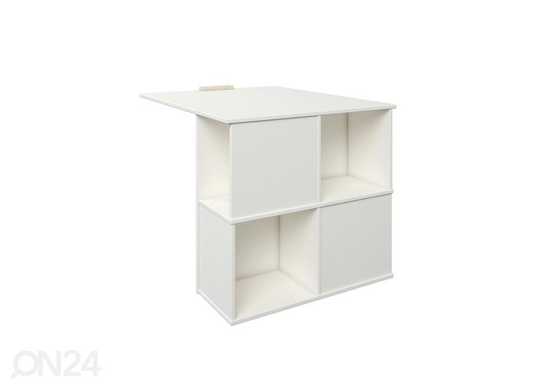 Puolikorkea parvisänky Robin 90x200 cm pöydällä, lipastolla ja hyllyllä kuvasuurennos