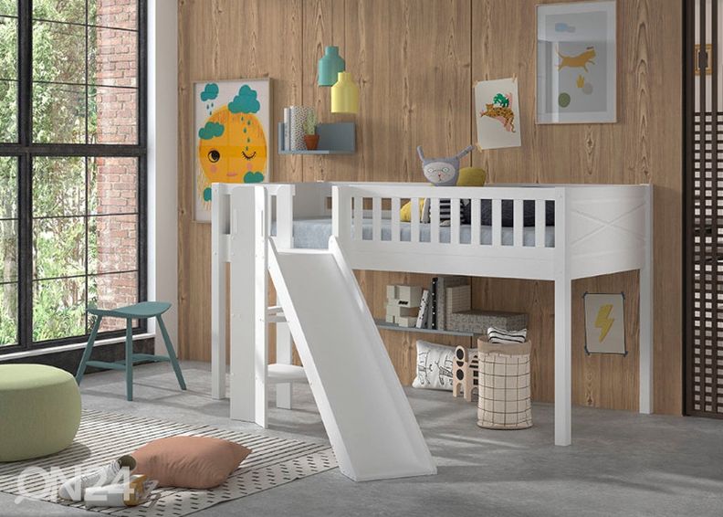 Puolikorkea parvisänky Scott 90x200 cm, valkoinen kuvasuurennos