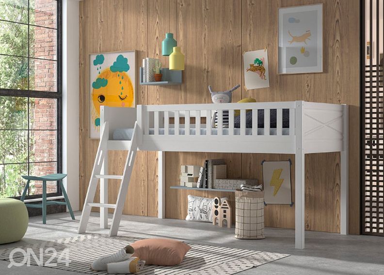 Puolikorkea parvisänky Scott 90x200 cm, valkoinen kuvasuurennos