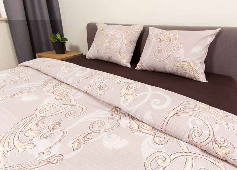 Pussilakanasetti ryppykankaasta Beige 240x210 cm kuvasuurennos
