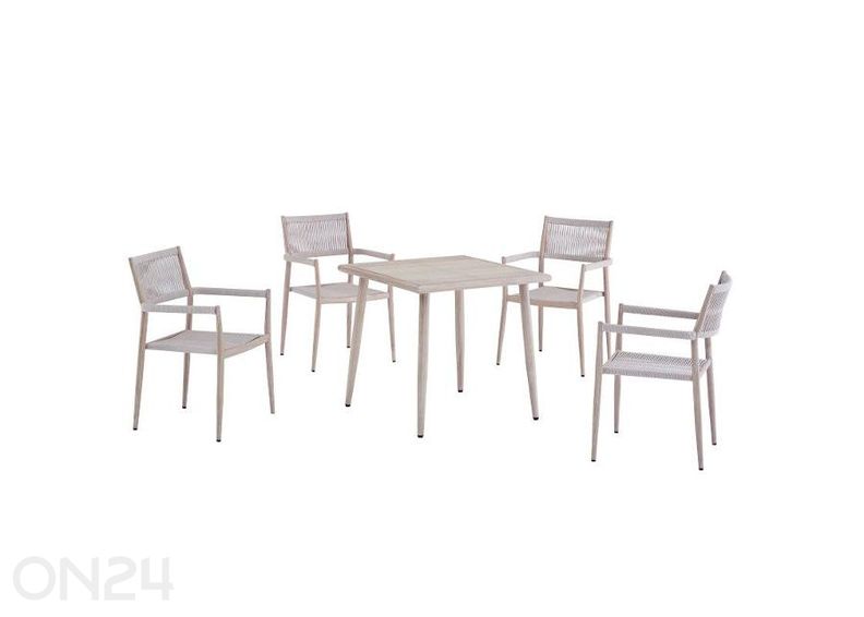 Puutarhakalusteet Bolzano pöytä + 4 tuolia beige kuvasuurennos