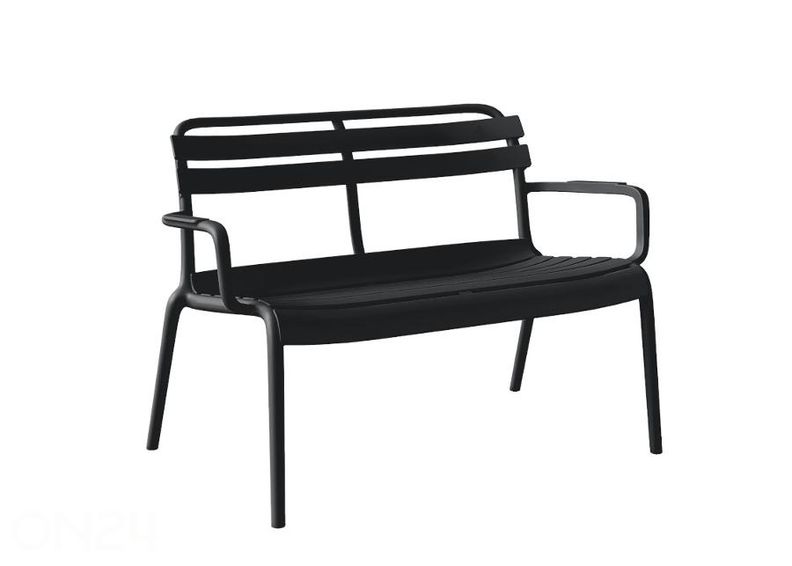 Puutarhakalusteet Costa 2 tuolia+pöytä+ulkosohva musta kuvasuurennos