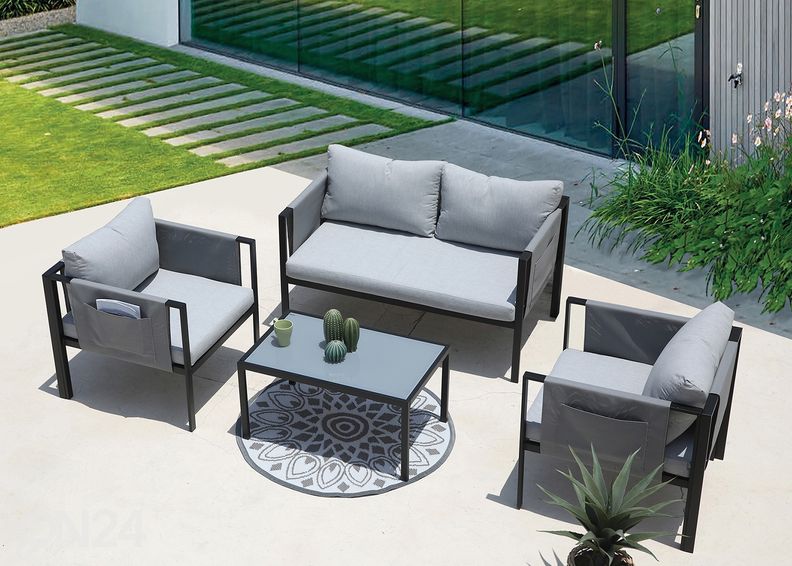 Puutarhakalusteet harmaa/ musta kuvasuurennos