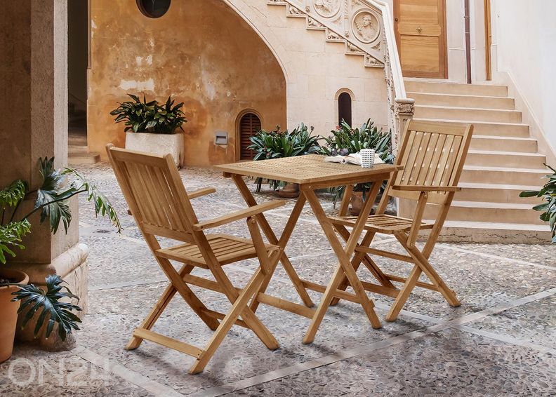 Puutarhapöytä + 2 tuolia kuvasuurennos