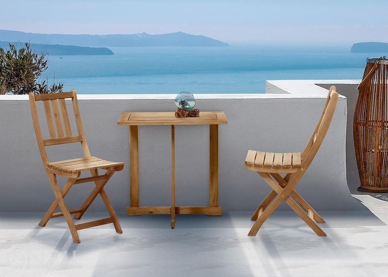 Puutarhapöytä ja 2 tuolia kuvasuurennos