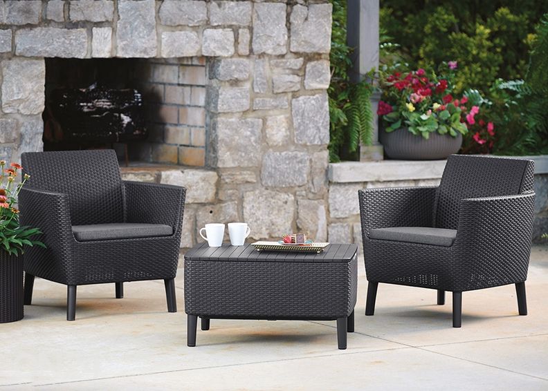 Puutarhapöytä Keter Salemo 56x76 cm, grafiitti kuvasuurennos