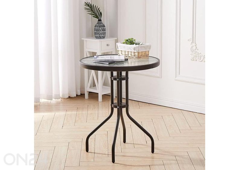 Puutarhapöytä, musta kuvasuurennos