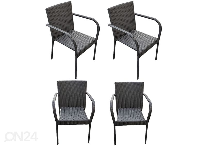 Puutarhatuolit Sottile 4 kpl, musta kuvasuurennos