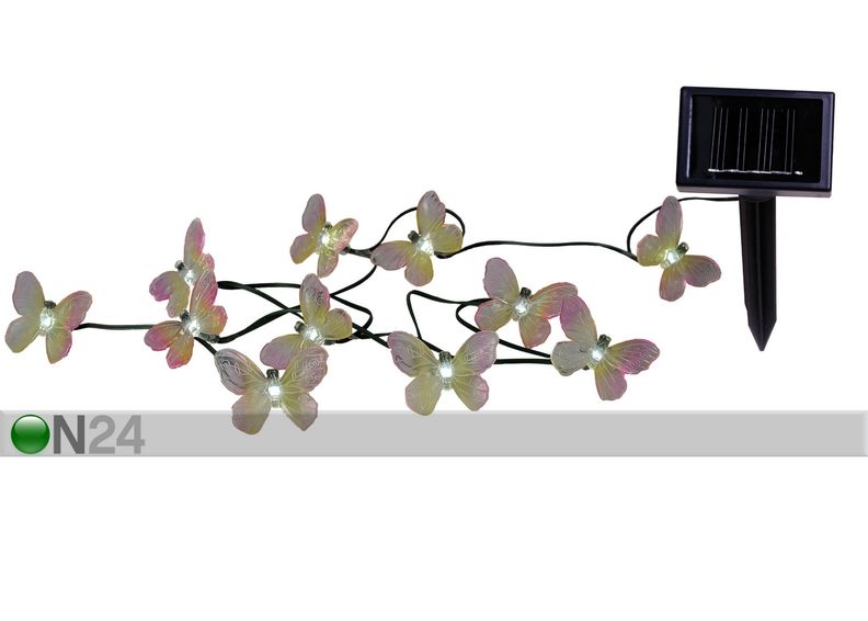 Puutarhavalaisin aurinkopaneelilla PERHOSET 20 LED kuvasuurennos