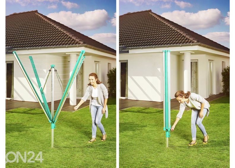 Pyykin kuivausteline Linomatic 500 Deluxe suojalla Leifheit kuvasuurennos