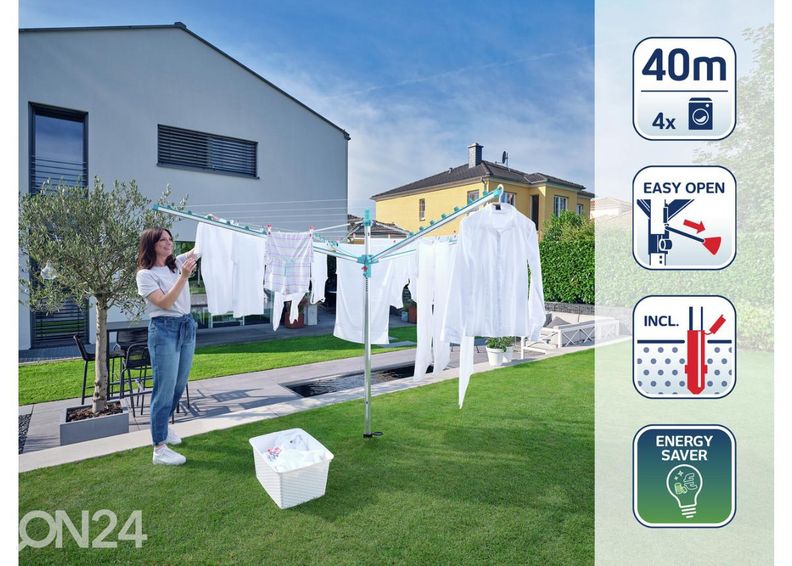 Pyykinkuivausteline Leifheit Linomatic 400 Easy kuvasuurennos