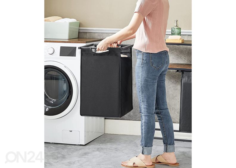 Pyykkikorit hyllytasolla 2 kpl, ruskea / musta kuvasuurennos