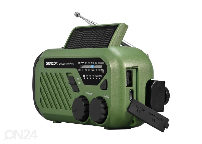 Radio aurinkokennolla ja dynamolla Sencor SRD1000SCLGR kuvasuurennos