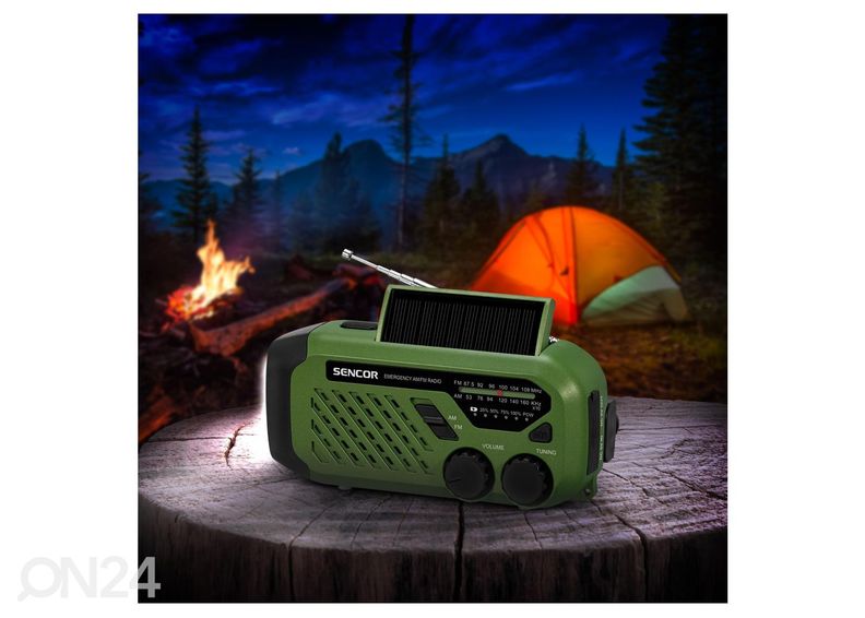 Radio aurinkokennolla ja dynamolla Sencor SRD1000SCLGR kuvasuurennos