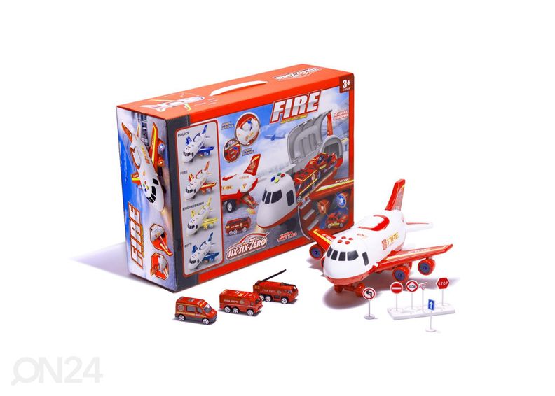 Rahtikone + 3 paloautoa kuvasuurennos