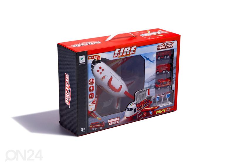 Rahtikone + 3 paloautoa kuvasuurennos