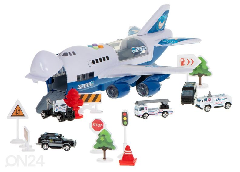 rahtikone + 6 poliisiautoa kuvasuurennos