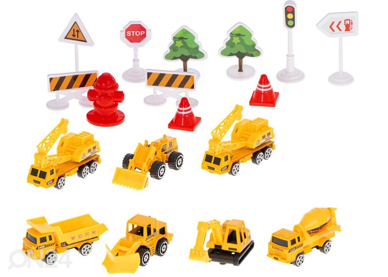 Rahtikone + 6 rakennuskonetta kuvasuurennos