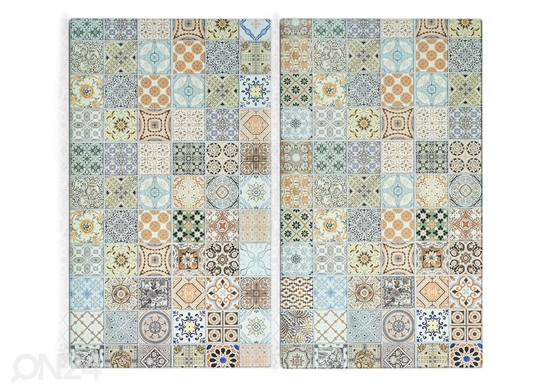 Räiskesuoja/ liesisuoja Mosaiikki 52x30 cm 2 kpl kuvasuurennos