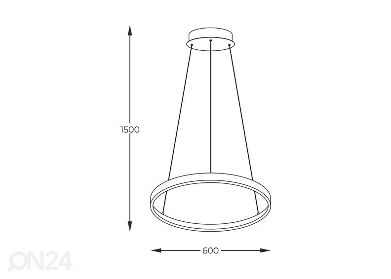 Riippuvalaisin Breno Black Ø 60 cm kuvasuurennos